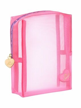 NWT Too Faced Limited Edition 2026 Hot Pink Collateral Mesh Toiletry Makeup Bag